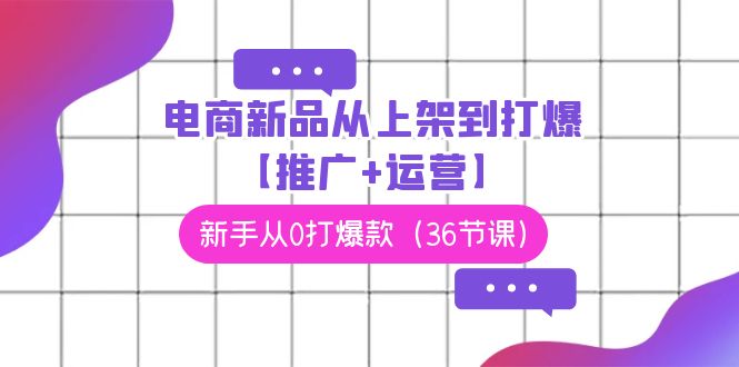 （9286期）电商 新品从上架到打爆【推广+运营】，新手从0打爆款（36节课）-七安资源网