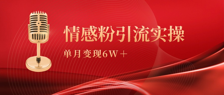 （9473期）单月变现6w+，情感粉引流变现实操课-七安资源网