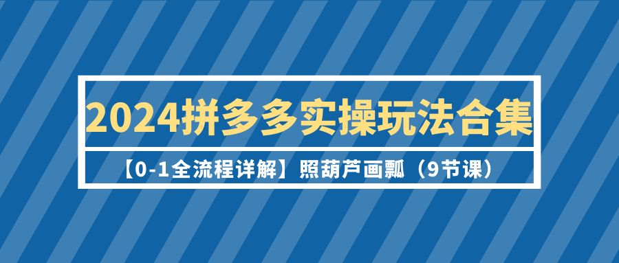 （9559期）2024拼多多实操玩法合集【0-1全流程详解】照葫芦画瓢（9节课）-七安资源网