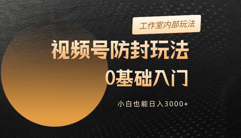 （10107期）2024视频号升级防封玩法，零基础入门，小白也能日入3000+-七安资源网