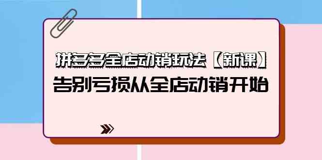 拼多多全店动销玩法【新课】，告别亏损从全店动销开始（4节视频课）-七安资源网