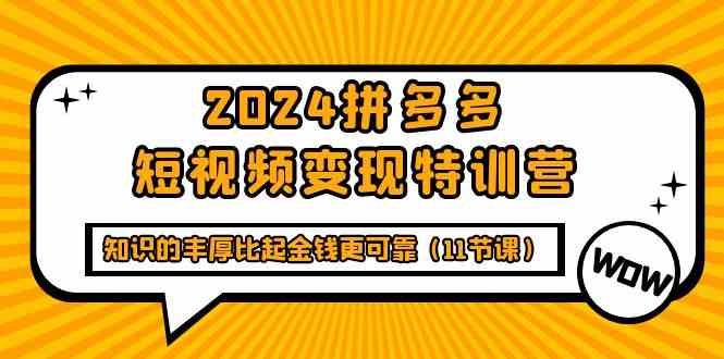 2024拼多多短视频变现特训营，知识的丰厚比起金钱更可靠（11节课）-七安资源网