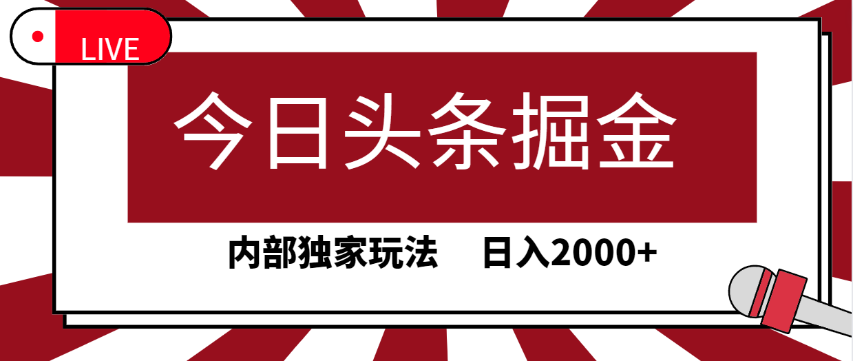 （9832期）今日头条掘金，30秒一篇文章，内部独家玩法，日入2000+-七安资源网