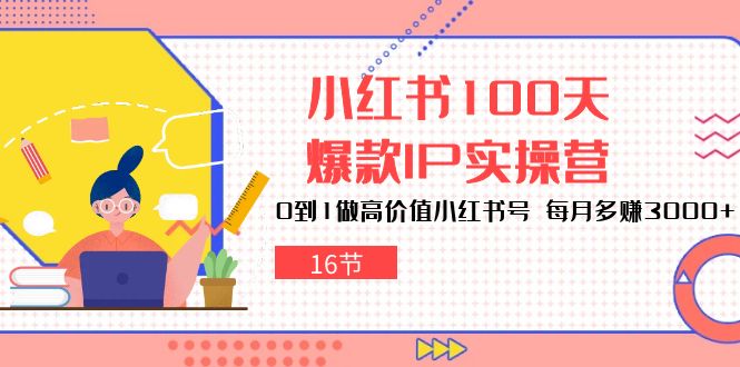 （10490期）小红书100天-爆款IP实操营，0到1做高价值小红书号 每月多赚3000+（16节）-七安资源网