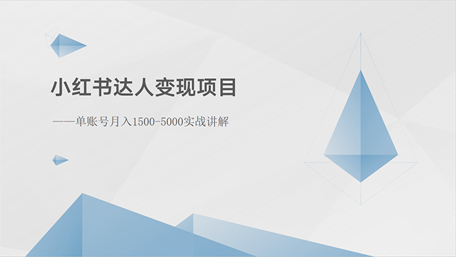 （10720期）小红书达人变现项目：单账号月入1500-3000实战讲解-七安资源网