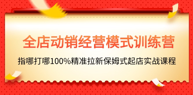 （11460期）全店动销-经营模式训练营，指哪打哪100%精准拉新保姆式起店实战课程-七安资源网