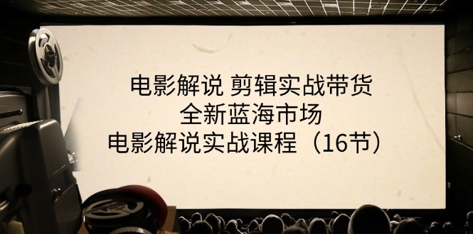 （11367期）电影解说 剪辑实战带货全新蓝海市场，电影解说实战课程（16节）-七安资源网