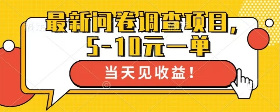 （13167期）最新问卷调查项目，单日零撸100＋-七安资源网