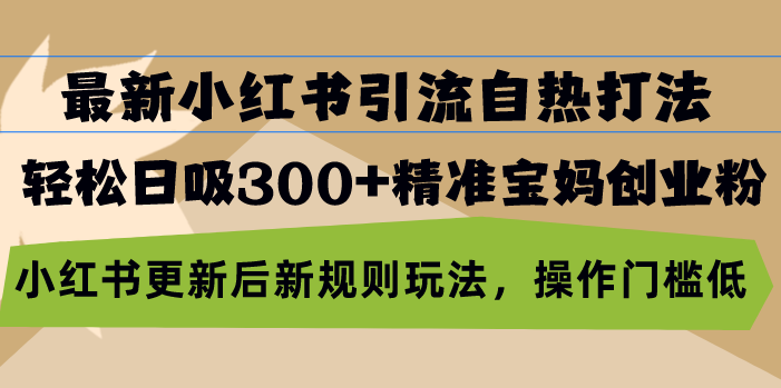 （13145期）最新小红书引流自热打法，轻松日吸300+精准宝妈创业粉，小红书更新后新…-七安资源网