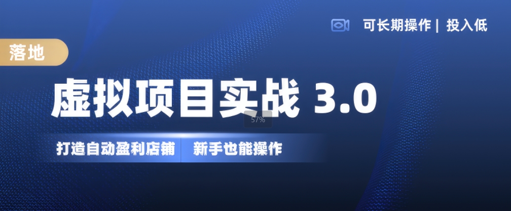 虚拟项目实战3.0，打造自动盈利店铺，可长期操作投入低，新手也能操作-七安资源网