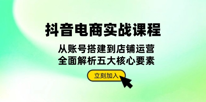 （13350期）抖音 电商实战课程：从账号搭建到店铺运营，全面解析五大核心要素-七安资源网