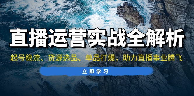 （13294期）直播运营实战全解析：起号稳流、货源选品、单品打爆，助力直播事业腾飞-七安资源网