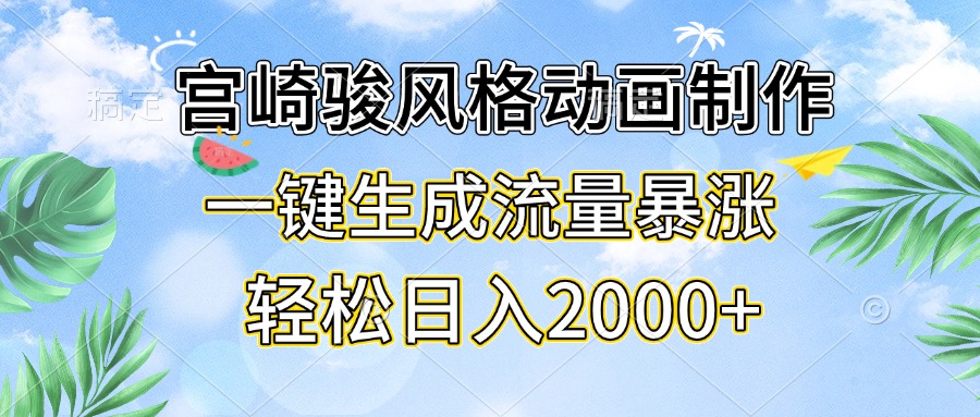 （13386期）宫崎骏风格动画制作，一键生成流量暴涨，轻松日入2000+-七安资源网