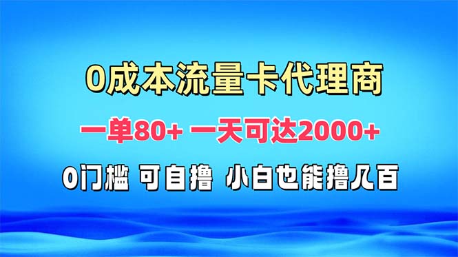 （13391期）免费流量卡代理一单80+ 一天可达2000+-七安资源网