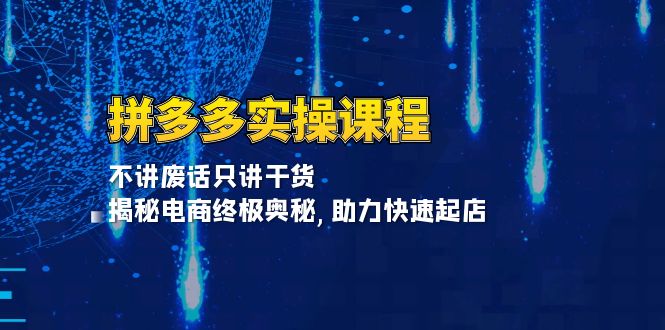 （13577期）拼多多实操课程：不讲废话只讲干货, 揭秘电商终极奥秘,助力快速起店-七安资源网